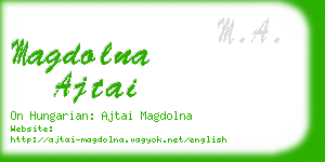 magdolna ajtai business card